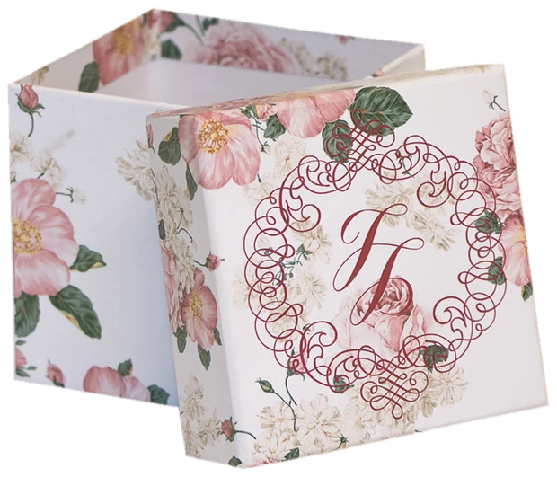 Boîte recouverte d'un papier fantaisie imprimé